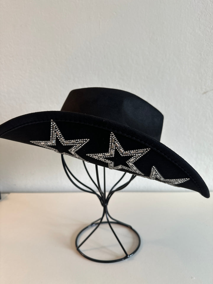 Black Star-Embellished Cowboy Hat