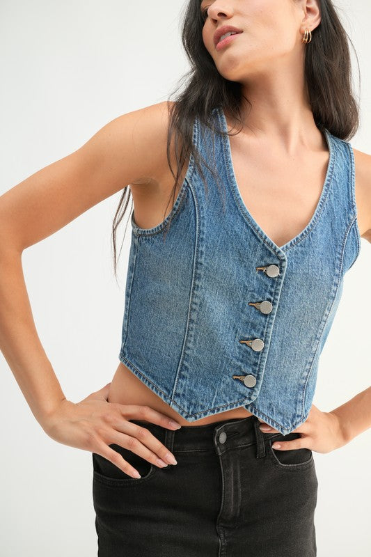 Western Boho Denim Vest