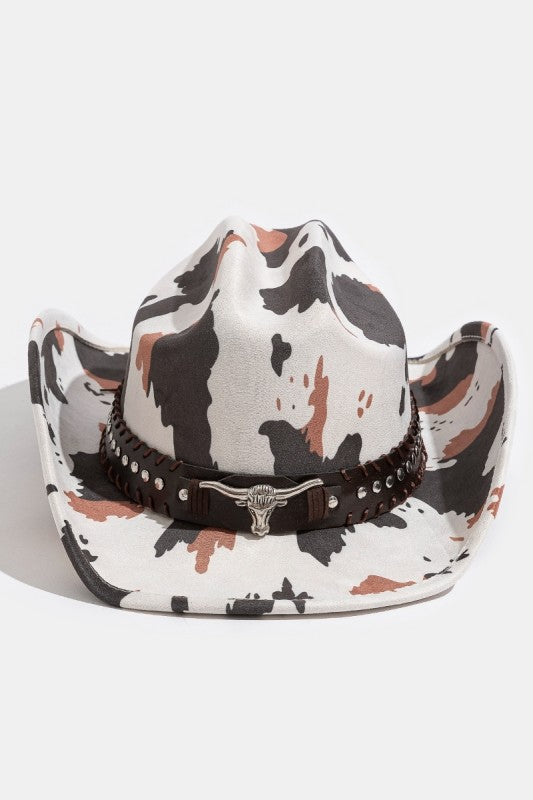 Bull Head Multi Cow Print Cowboy Hat