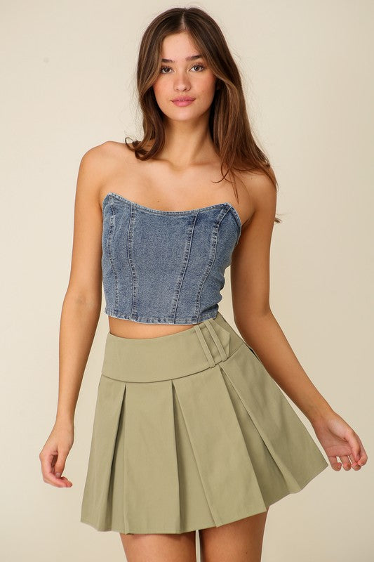 Strapless Denim Corset Top