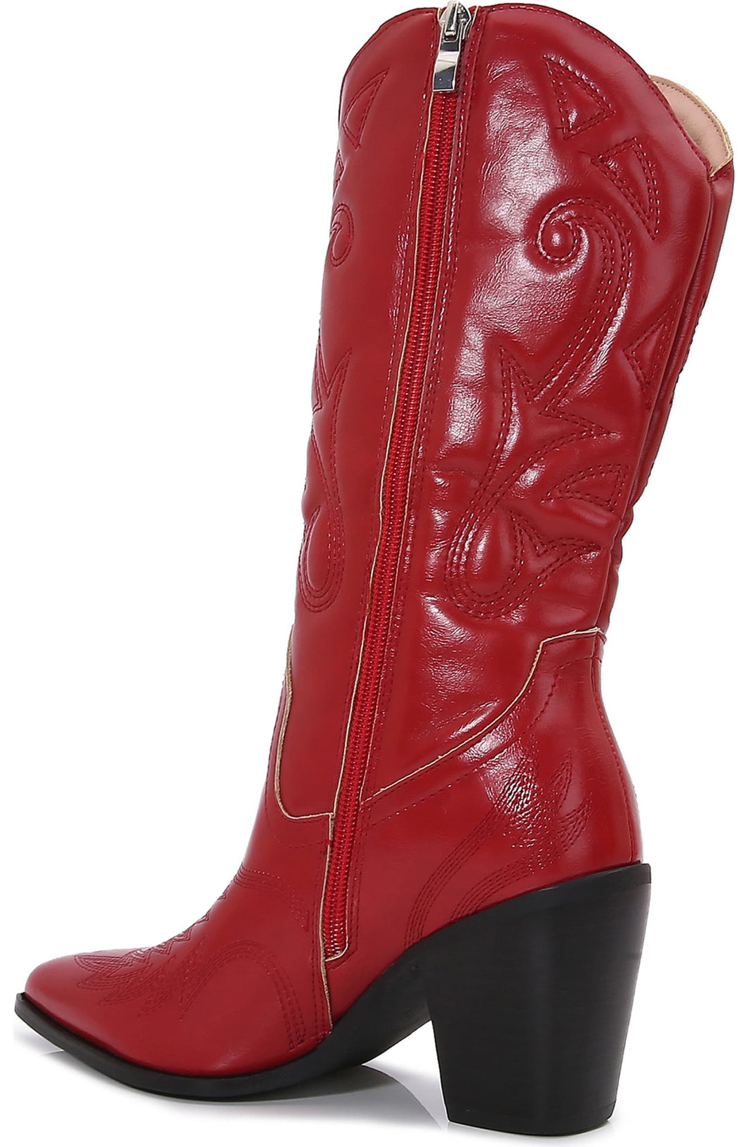 Western Red Cowboy Boots-Luceli