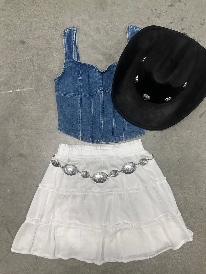 Denim Sweetheart Corset Top
