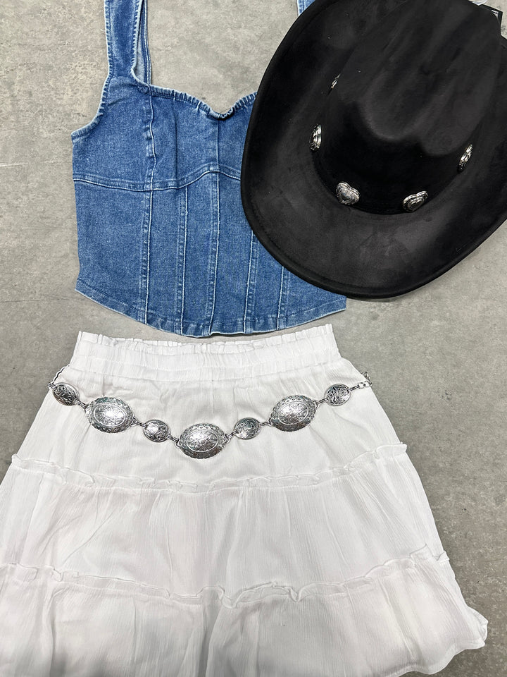 Denim Sweetheart Corset Top
