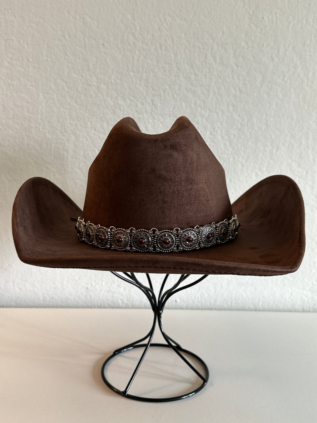 Chocolate Brown Cowboy Hat with Silver Concho Band