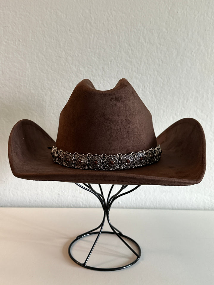 Chocolate Brown Cowboy Hat with Silver Concho Band