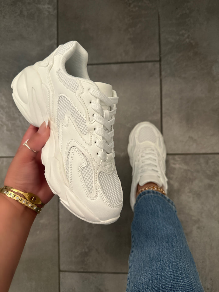 White Chunky Sneakers- Allison