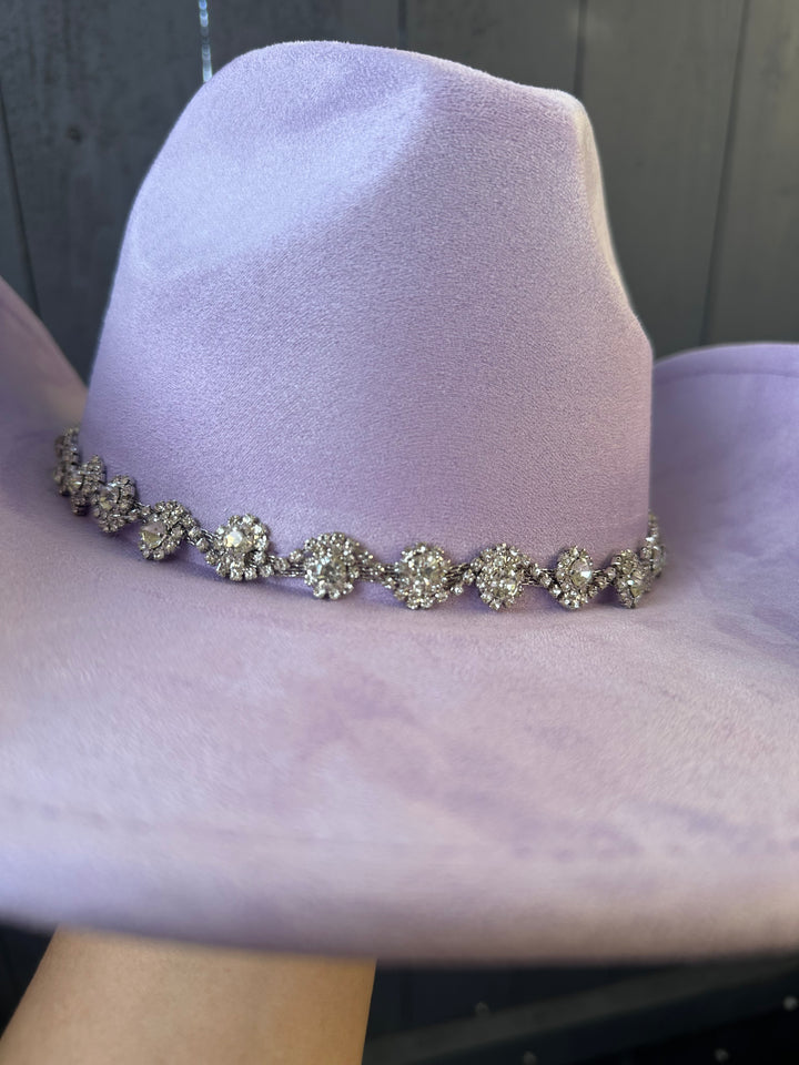 Chic Lavender Rhinestone-Embellished Cowgirl Hat