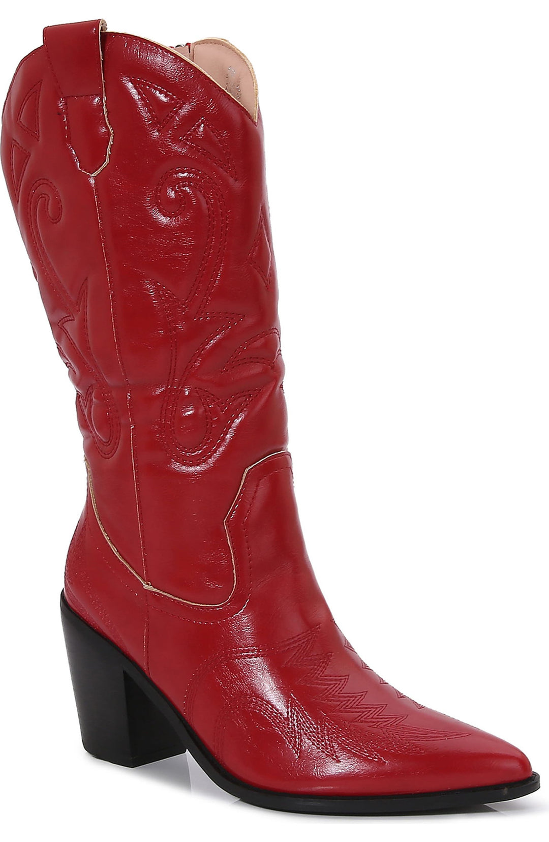 Western Red Cowboy Boots-Luceli