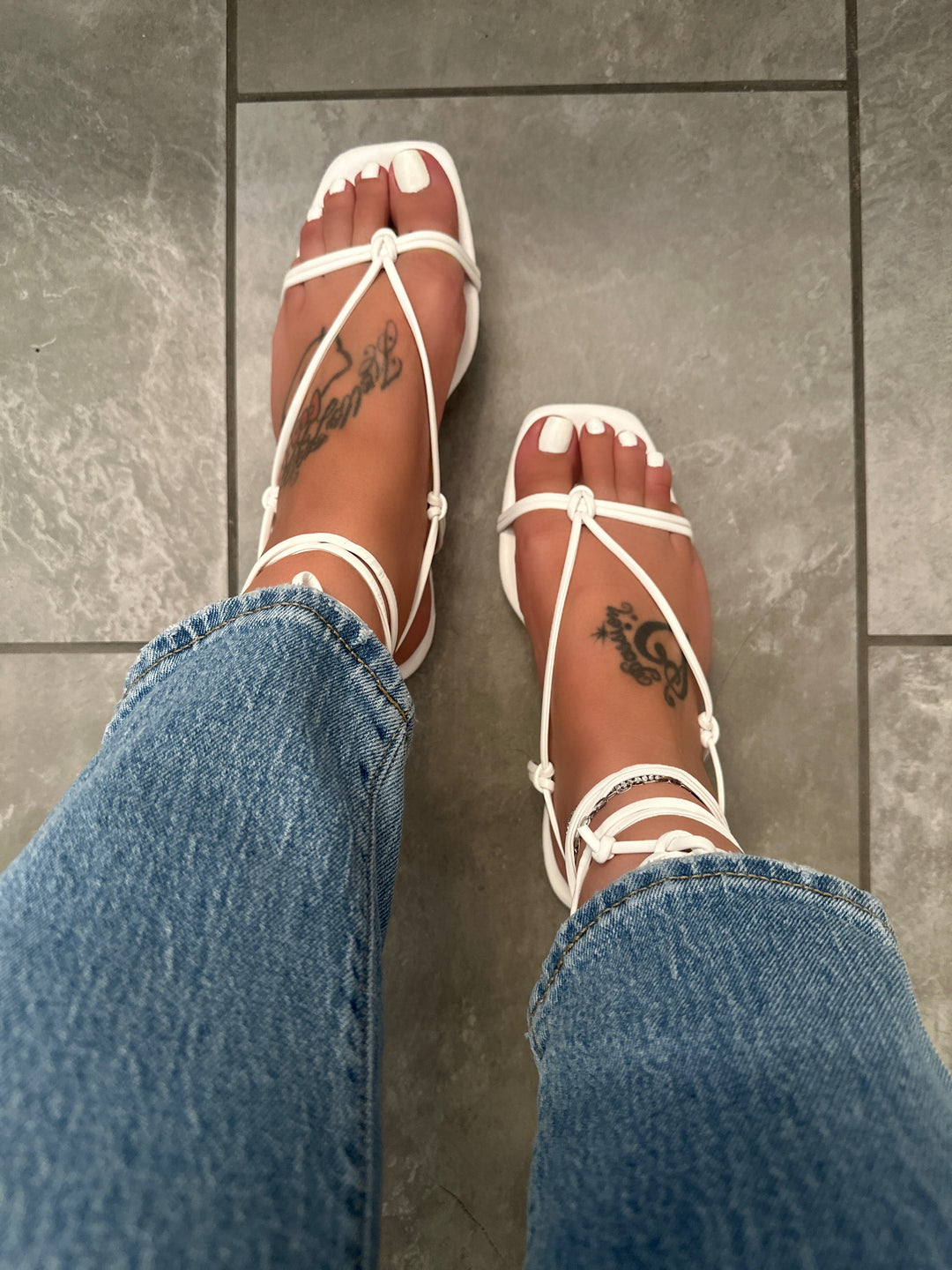 Layla Wrapped Around Sandal - White
