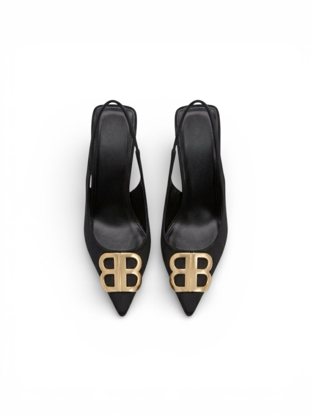 Black Nubuck Pointed Toe Slingback Heels- Savanna