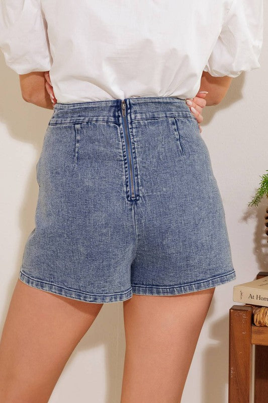 Stylish Blue Denim Skort