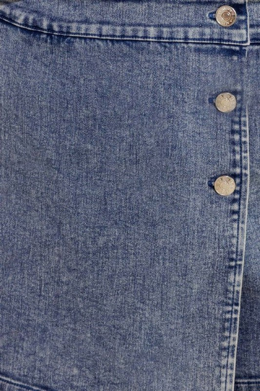 Stylish Blue Denim Skort