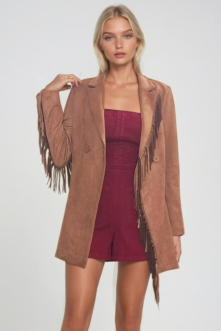 Boho Western Burgundy Strapless Denim Romper
