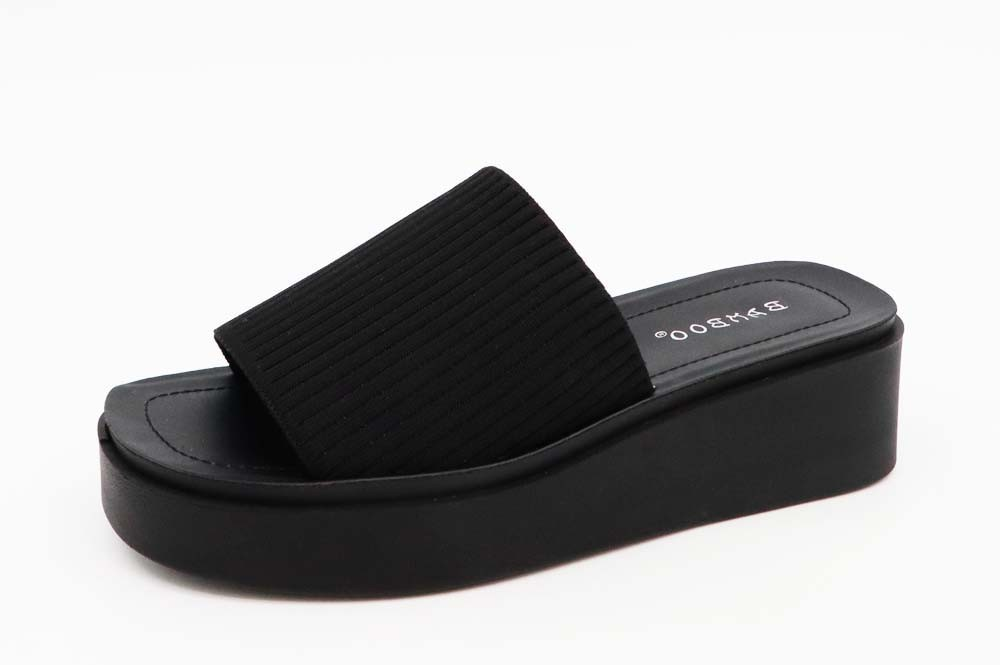 Fatima Platform Sandal- Black